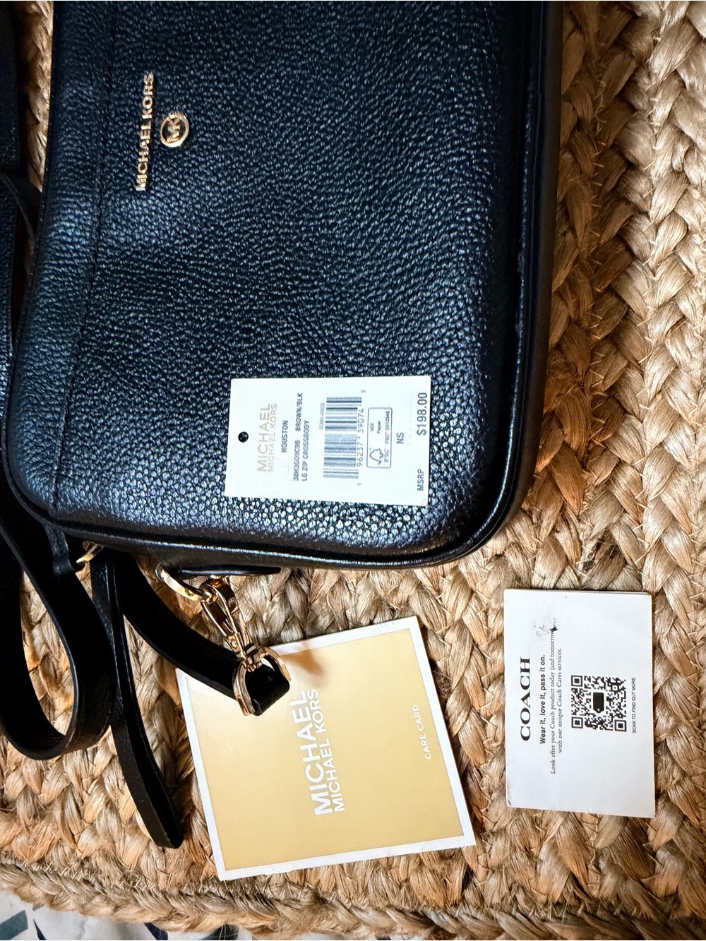 Michael Kors Black Pebbled Leather Crossbody with Gold Hardware
